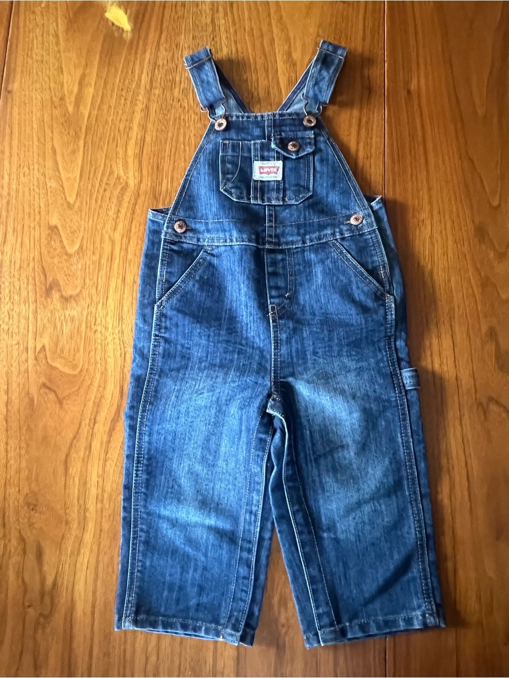 Levi’s Blue Denim Baby Infant Toddler Overalls Size 24 Months Adjustable Straps